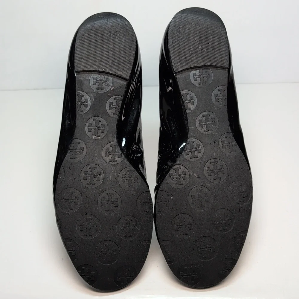 Tory Burch Minnie slip on leather glossy ballerina flats woman's size 7